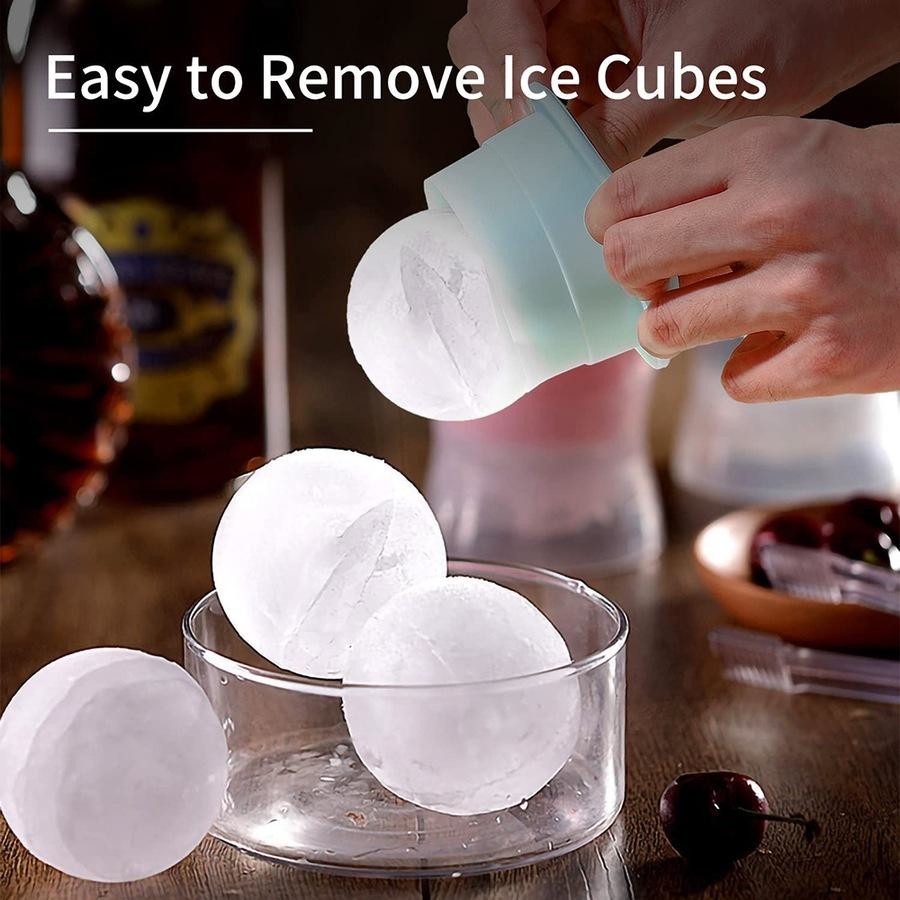 2-in-1 Foldable Silicone Ice Ball Maker Cup – Portable Reusable Ice Sphere Mold with Straw Lid